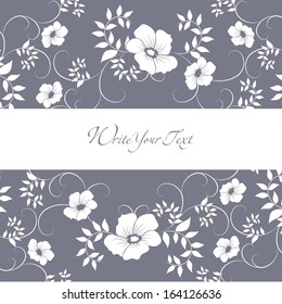Elegance pattern with flowers. Abstract greeting card. Wedding card or invitation with abstract floral background.