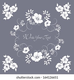 Elegance pattern with flowers. Abstract greeting card. Wedding card or invitation with abstract floral background.