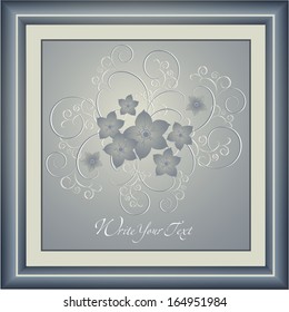 Elegance pattern with flowers. Abstract greeting card. Wedding card or invitation with abstract floral background.
