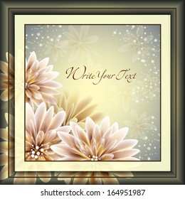 Elegance pattern with flowers. Abstract greeting card. Wedding card or invitation with abstract floral background.