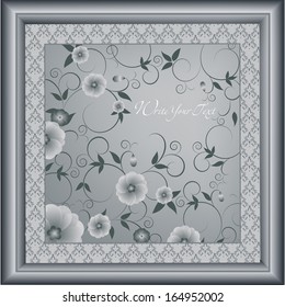 Elegance pattern with flowers. Abstract greeting card. Wedding card or invitation with abstract floral background.