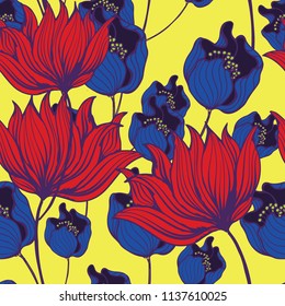 Elegance pattern with flowers and leaf.Floral vector illustration.