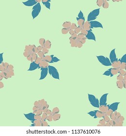 Elegance pattern with flowers and leaf.Floral vector illustration.