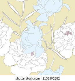 Elegance pattern with flowers and leaf.Floral vector illustration.
