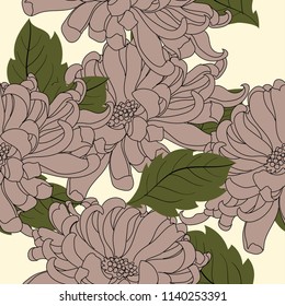 Elegance pattern with flowers and leaf.Floral vector illustration.
