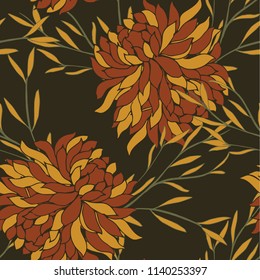 Elegance pattern with flowers and leaf.Floral vector illustration.
