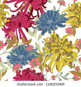 Elegance pattern with flowers and leaf.Floral vector illustration.
