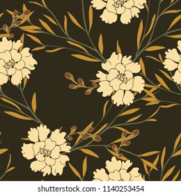 Elegance pattern with flowers and leaf.Floral vector illustration.
