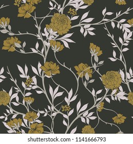 Elegance pattern with flowers and leaf.Floral vector illustration.
