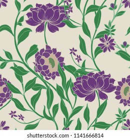 Elegance pattern with flowers and leaf.Floral vector illustration.
