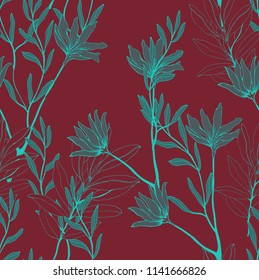 Elegance pattern with flowers and leaf.Floral vector illustration.

