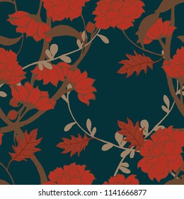 Elegance pattern with flowers and leaf.Floral vector illustration.
