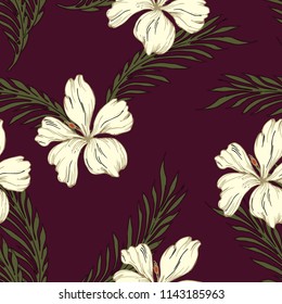 Elegance pattern with flowers and leaf.Floral vector illustration.
