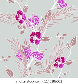 Elegance pattern with flowers and leaf.Floral vector illustration.
