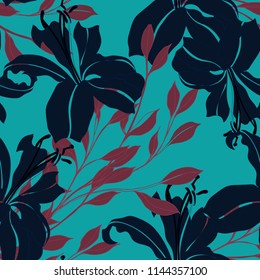 Elegance pattern with flowers and leaf.Floral vector illustration.
