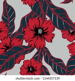 Elegance pattern with flowers and leaf.Floral vector illustration.
