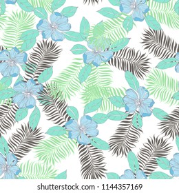 Elegance pattern with flowers and leaf.Floral vector illustration.
