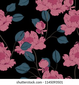 Elegance pattern with flowers and leaf.Floral vector illustration.
