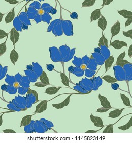 Elegance pattern with flowers and leaf.Floral vector illustration.