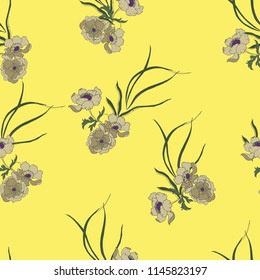Elegance pattern with flowers and leaf.Floral vector illustration.