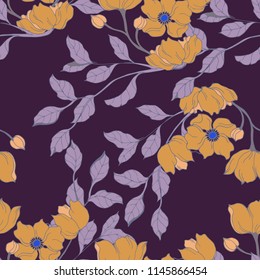 Elegance pattern with flowers and leaf.Floral vector illustration.