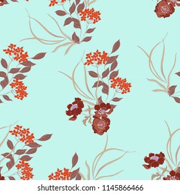 Elegance pattern with flowers and leaf.Floral vector illustration.