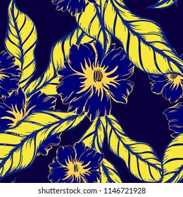Elegance pattern with flowers and leaf.Floral vector illustration.
