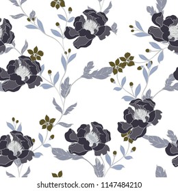 Elegance pattern with flowers and leaf.Floral vector illustration.