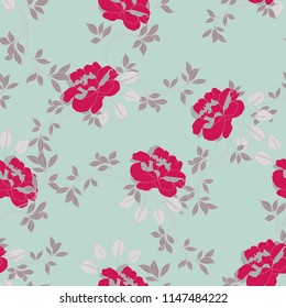 Elegance pattern with flowers and leaf.Floral vector illustration.