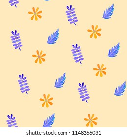 Elegance pattern with flowers and leaf.Floral vector illustration.