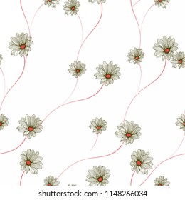 Elegance pattern with flowers and leaf.Floral vector illustration.