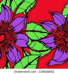 Elegance pattern with flowers and leaf.Floral vector illustration.