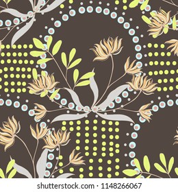 Elegance pattern with flowers and leaf.Floral vector illustration.