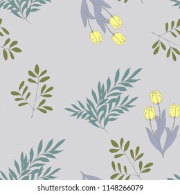 Elegance pattern with flowers and leaf.Floral vector illustration.