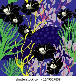 Elegance pattern with flowers and leaf.Floral vector illustration.
