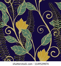 Elegance pattern with flowers and leaf.Floral vector illustration.
