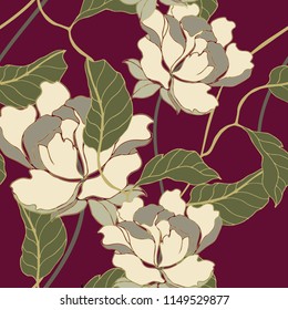Elegance pattern with flowers and leaf.Floral vector illustration.
