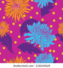 Elegance pattern with flowers and leaf.Floral vector illustration.