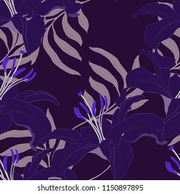 Elegance pattern with flowers and leaf.Floral vector illustration.