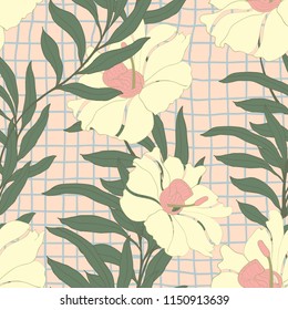 Elegance pattern with flowers and leaf.Floral vector illustration.
