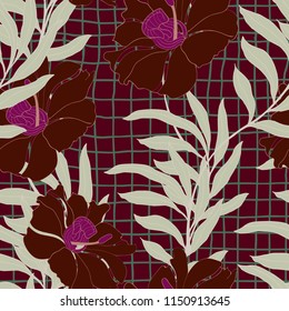 Elegance pattern with flowers and leaf.Floral vector illustration.
