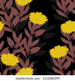 Elegance pattern with flowers and leaf.Floral vector illustration.

