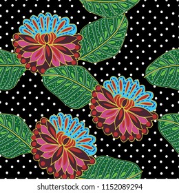 Elegance pattern with flowers and leaf.Floral vector illustration.
