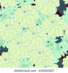 Elegance pattern with flowers and leaf.Floral vector illustration.