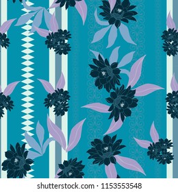 Elegance pattern with flowers and leaf.Floral vector illustration.