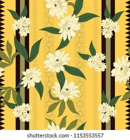 Elegance pattern with flowers and leaf.Floral vector illustration.