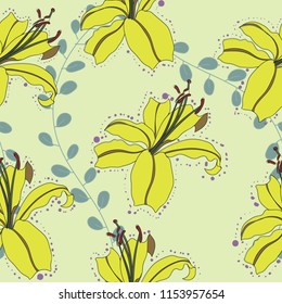 Elegance pattern with flowers and leaf.Floral vector illustration.