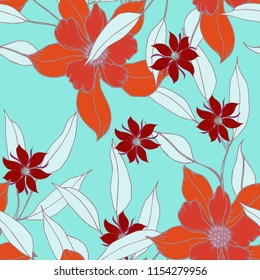 Elegance pattern with flowers and leaf.Floral vector illustration.