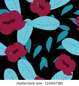 Elegance pattern with flowers and leaf.Floral vector illustration.