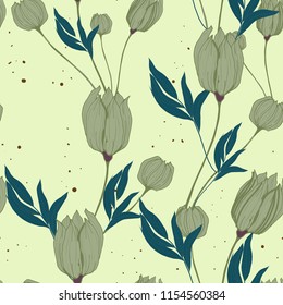 Elegance pattern with flowers and leaf.Floral vector illustration.